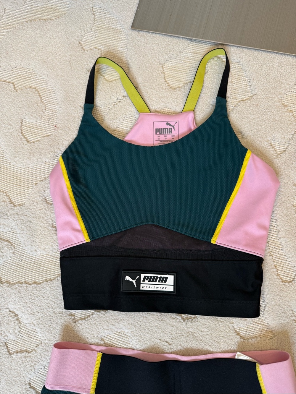 Puma Teal Pink Black Colorblock Active Set - Picture 2 of 5
